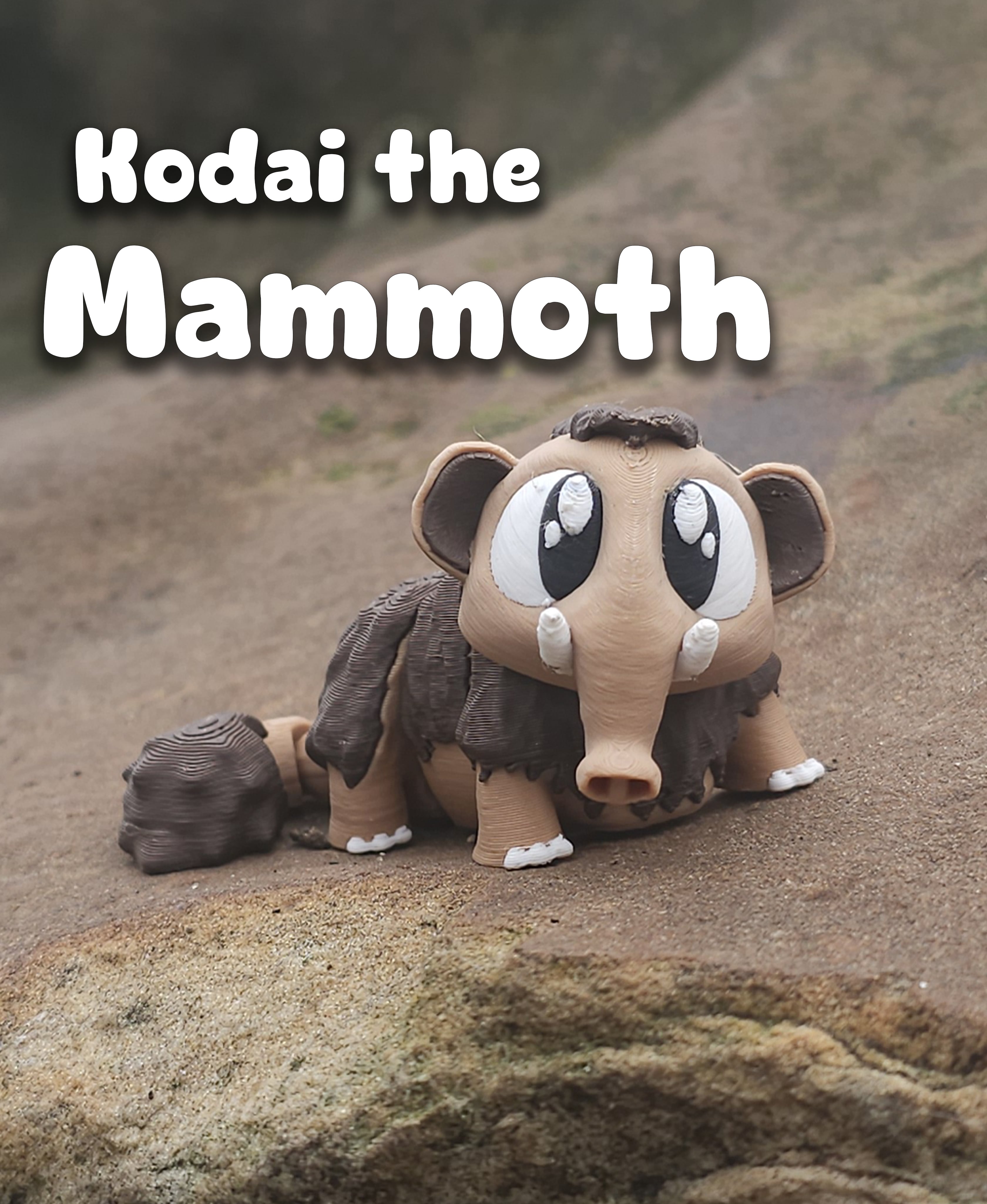 Kodai the Mammoth – Flexi Fidget Mammoth – 3DPAW 3d model