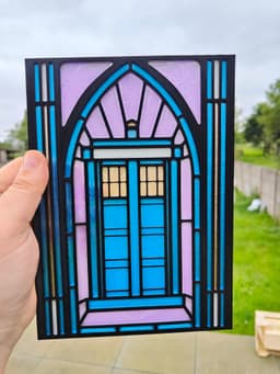 Doctor Who's TARDIS Stained Glass Light Box 3d model