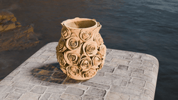 Free Rosetta Petal Flower Vase 3d model