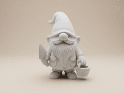 Garden Gnome – Whimsical Gardener with Shovel and Basket 3d model
