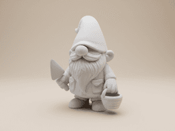Garden Gnome – Whimsical Gardener with Shovel and Basket 3d model