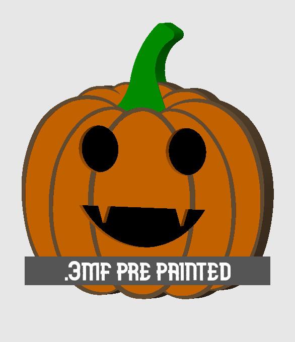 .3MF Happy vampire pumpkin coaster/decoration - print in place 3d model