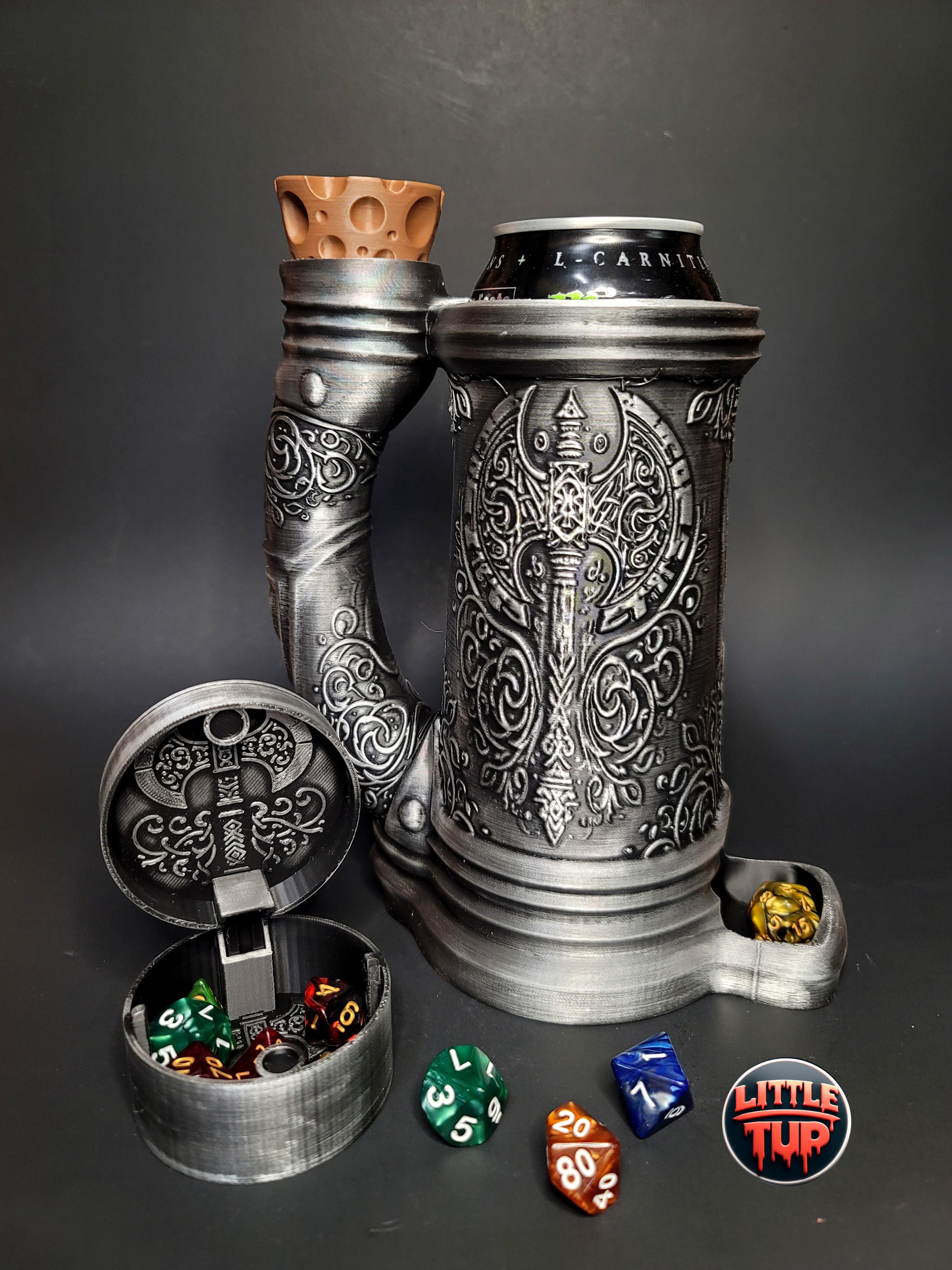 The Classy Barbarian Can Cozy Dice Tower 16oz. and 12oz. 3d model