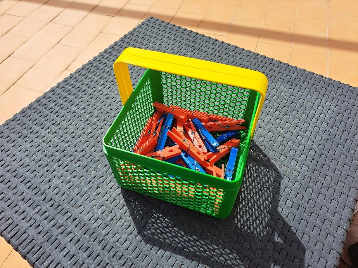 Square Basket with print-in-place handles 3d model