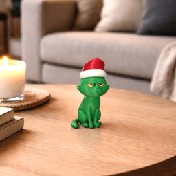 GRUMPY CHRISTMAS CAT / CHRISTMAS TOY / CHRISTMAS MINIATURE / ASSEMBLY - 2 PARTS 3d model