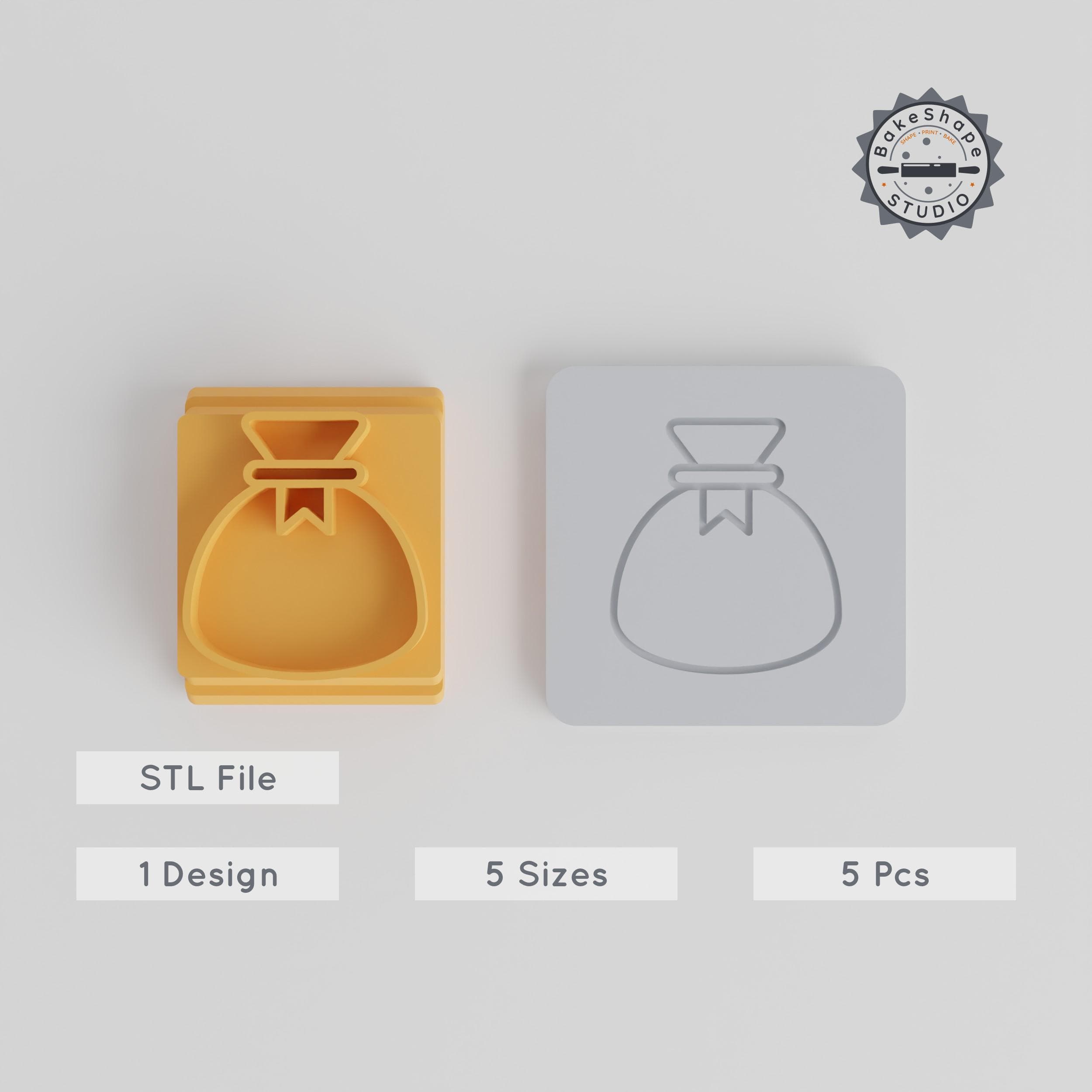Sack Stamp Tile Set, 5 Sizes for Clay & Cookies, Perfect Money Bag & Coin Pouch Design PRODUCT_2336 3d model
