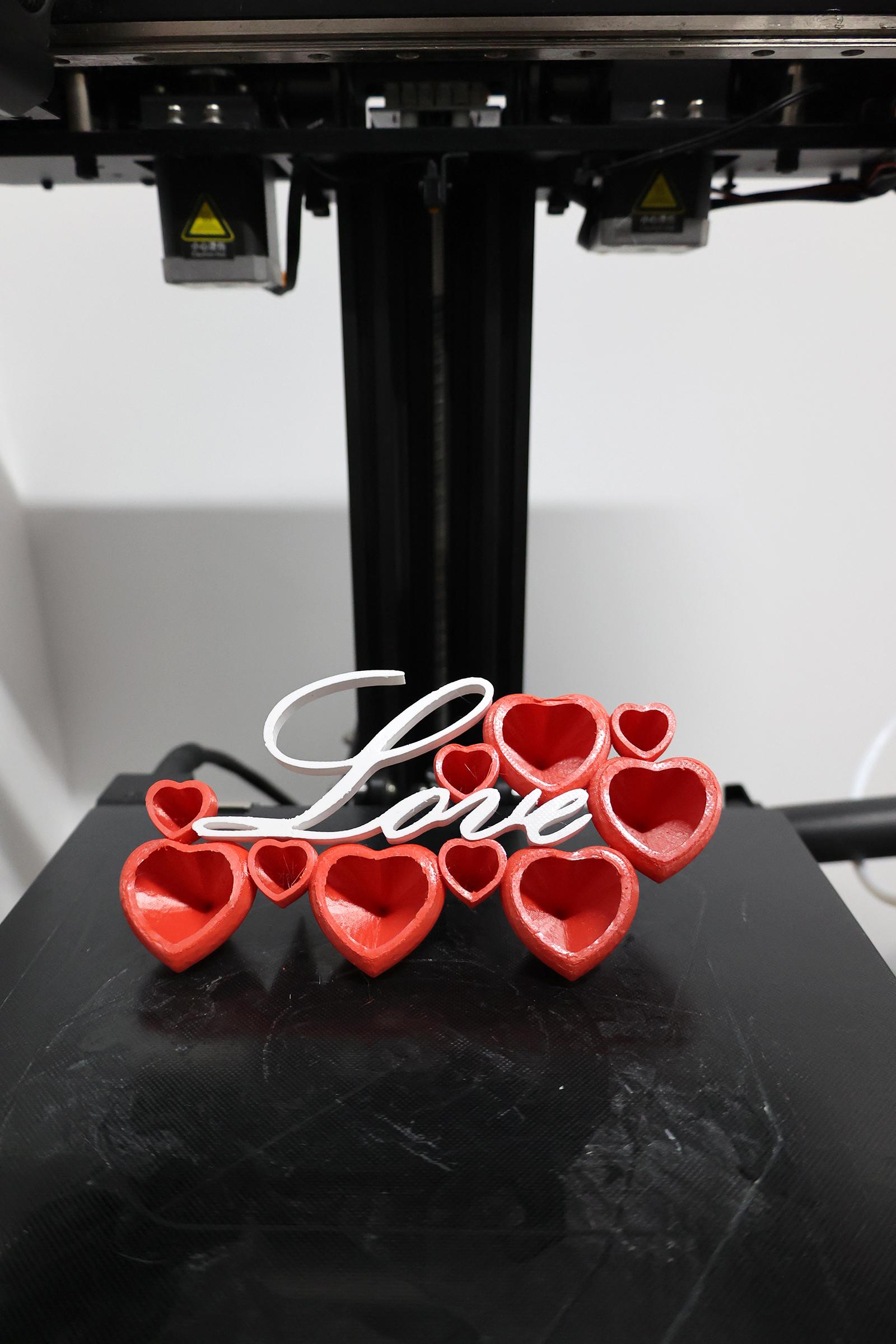 Love Hearts Ornament - perfect with iwecolor 3d printer filament, great design - 3d model
