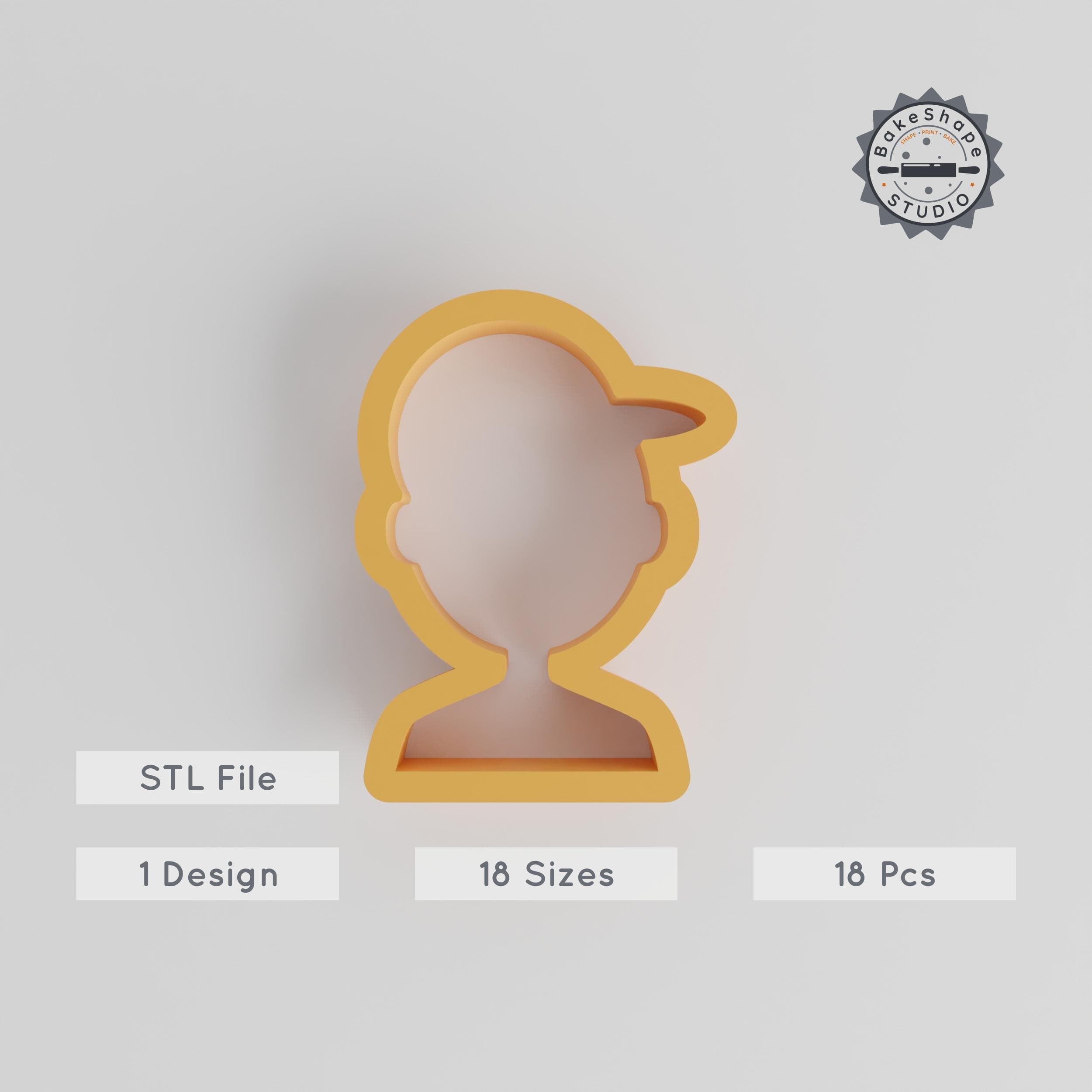 Human Shape Cutter Set, 18-Piece Profile & Avatar Designs, Sizes 0.75"-5" for Cookies, Fondant, Clay PRODUCT_176 3d model