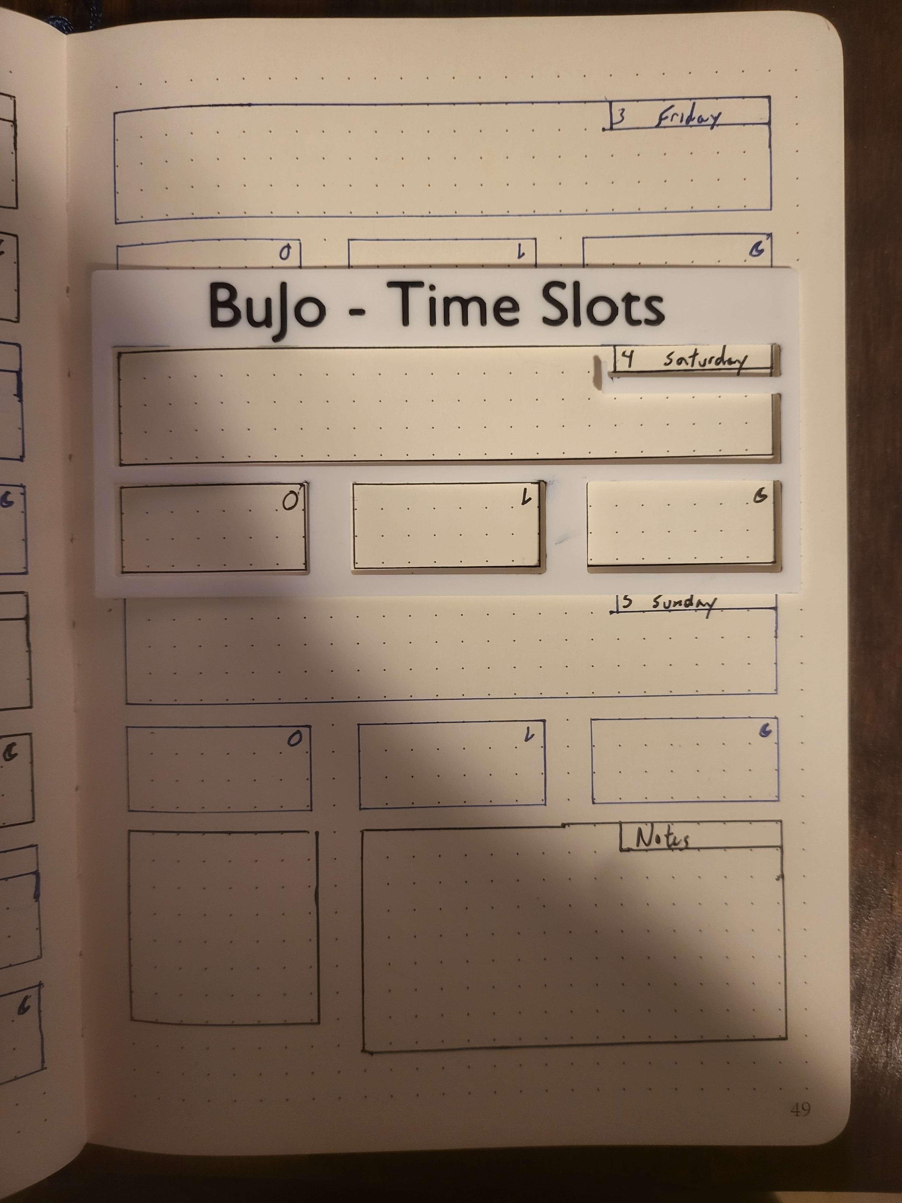 BuJo Bullet Journal Time Slots 3d model
