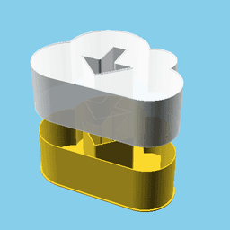 Cloud with a Down arrow, nestable box (v1) 3d model