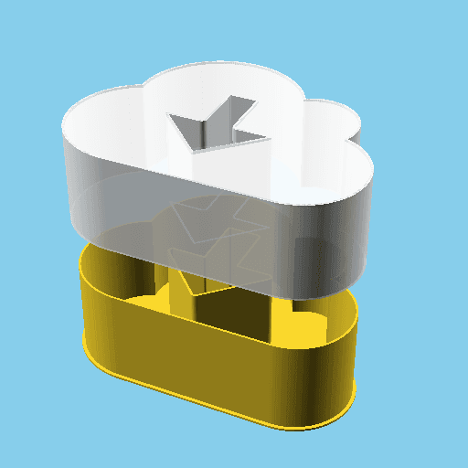 Cloud with a Down arrow, nestable box (v1) 3d model