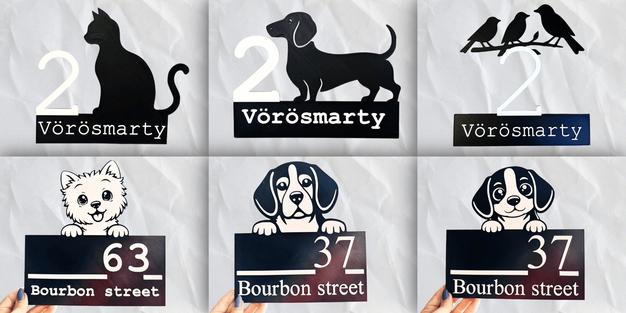 Customizable House Number Signs 3d model