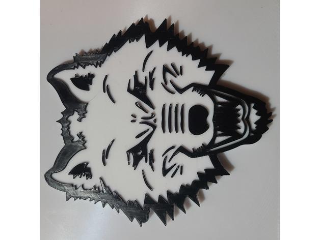 wolf logo 3d model