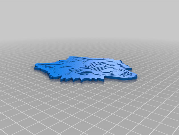 wolf logo 3d model
