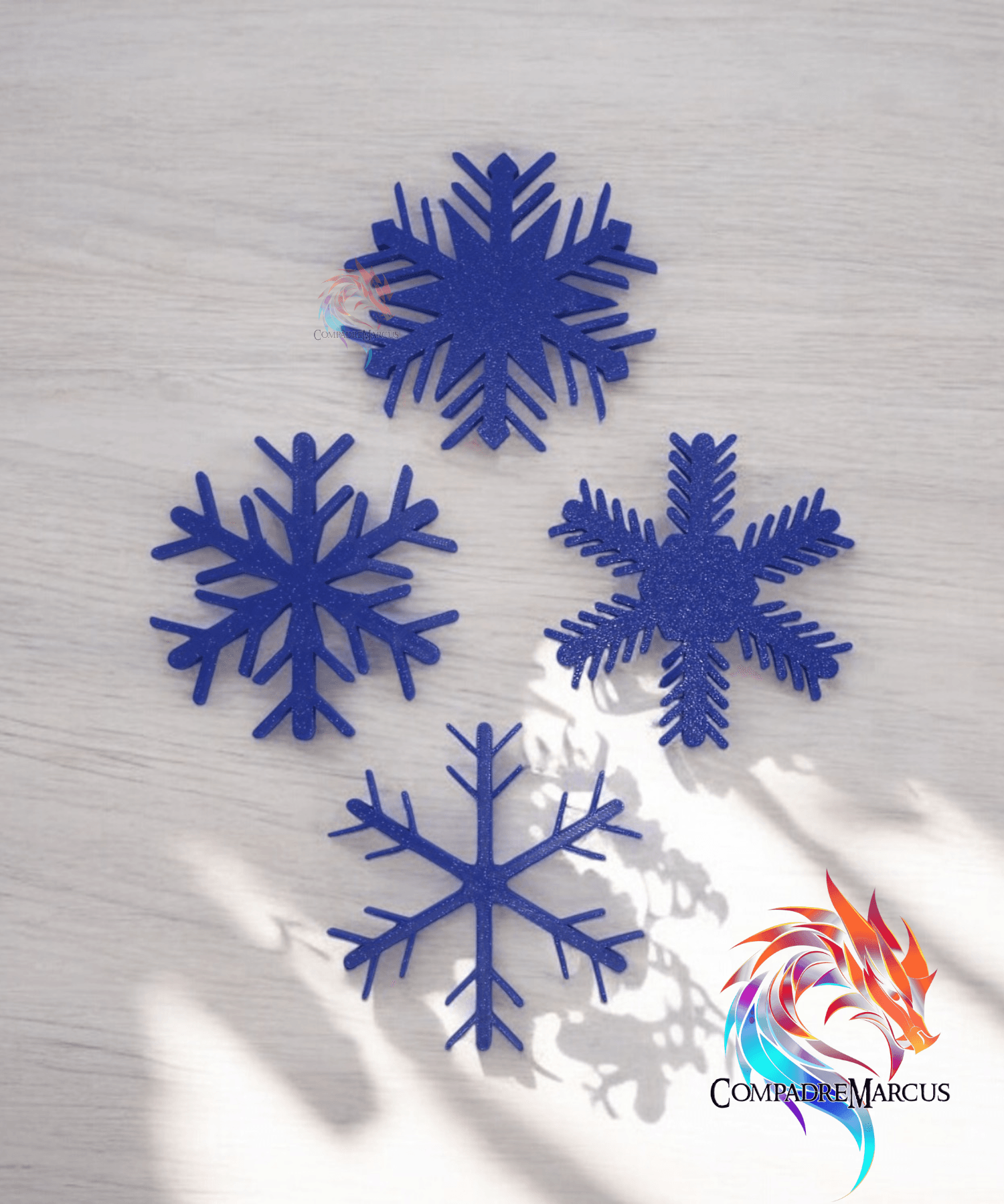 Snowflake decorations set of 4 / no supports / 3mf included 3d model