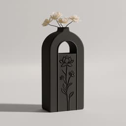Lotus Arch Vase – Graceful Decor with Sculpted Floral Motif 3d model