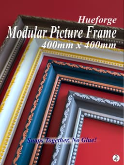 400 x 400mm Modular Picture Frame for Hueforge - SCROLL BEAD 3d model