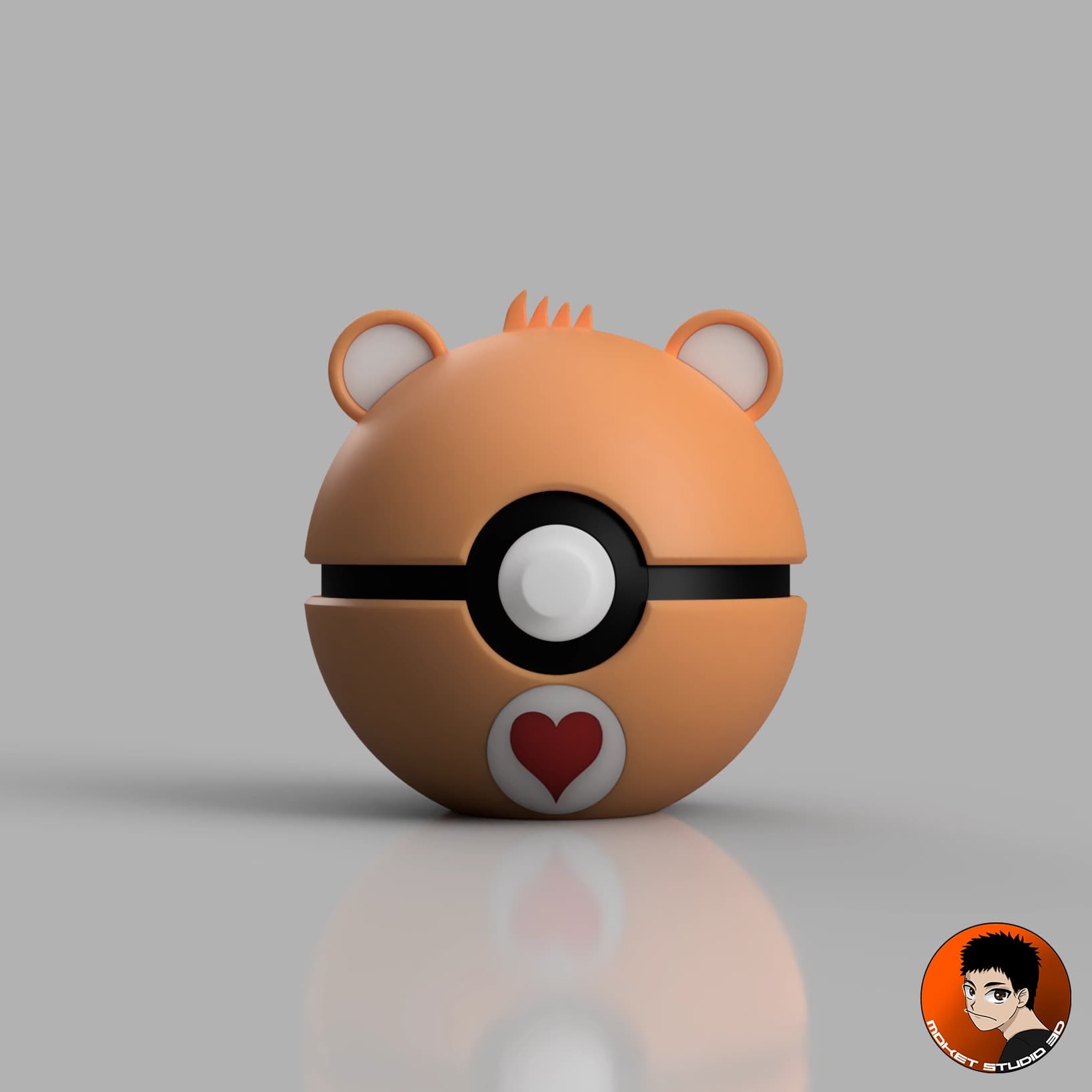 Care Bear Tenderheart Pokeball 3d model