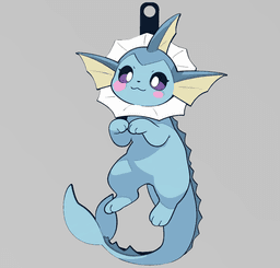 VAPOREON KEYCHAIN (POKEMON) 3d model