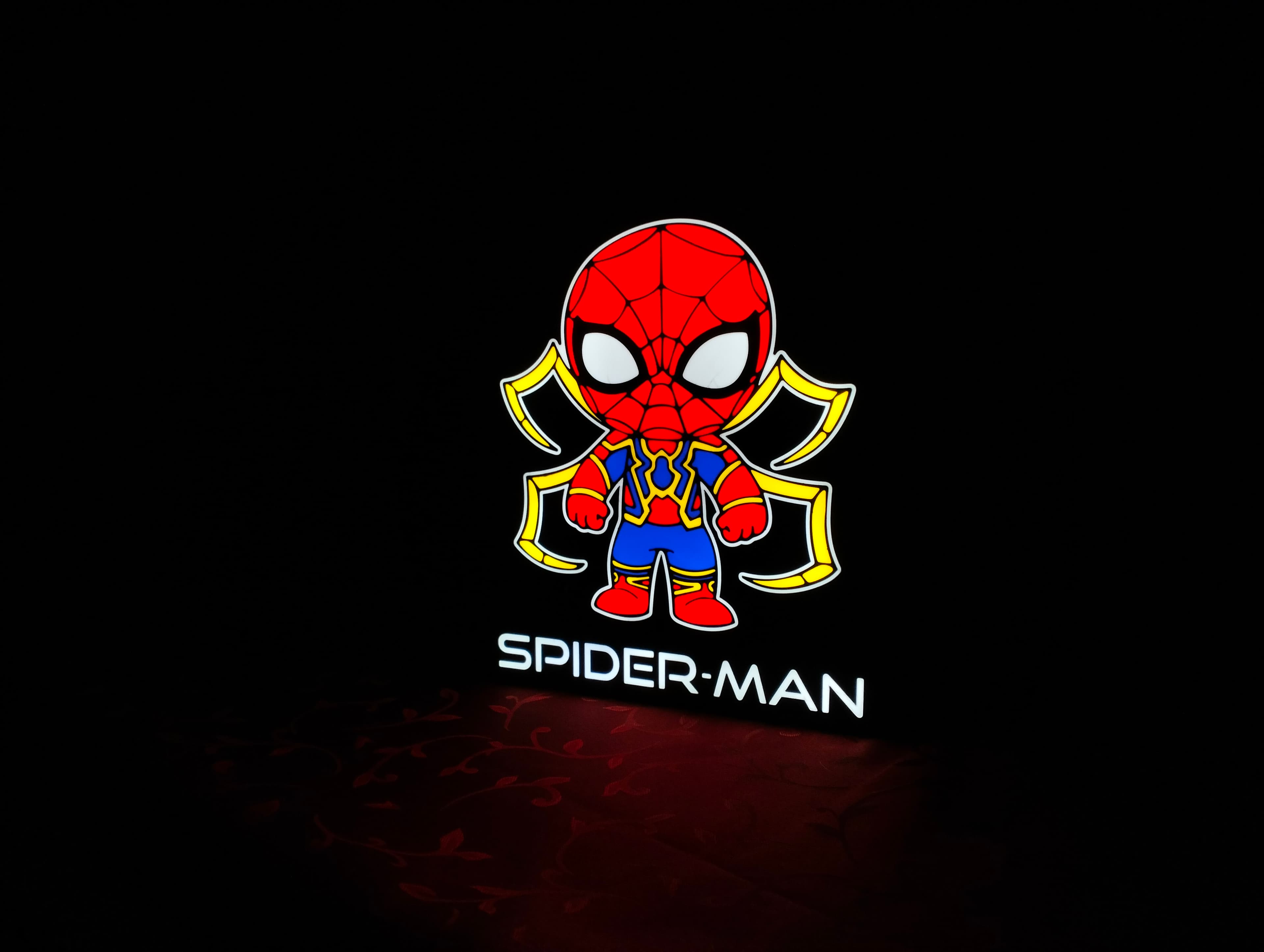 Spider Man Iron Spider Lightbox LED Lamp - Customizable in Bambu Studio! 3d model