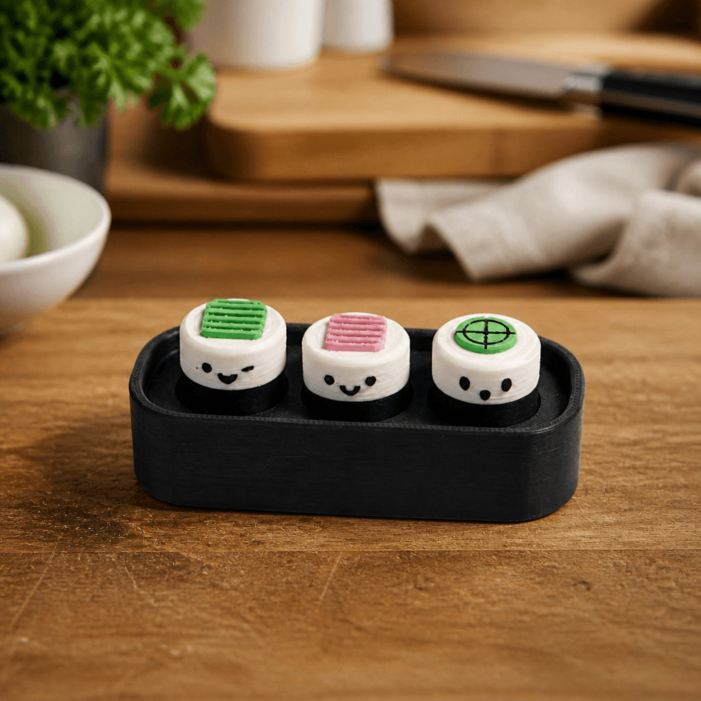 Kawaii Sushi Clicker Cute Fidget Toy Set 3d model