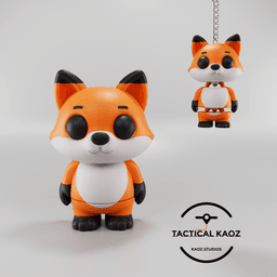 Flexy Fox Figurine + Keychain 3d model
