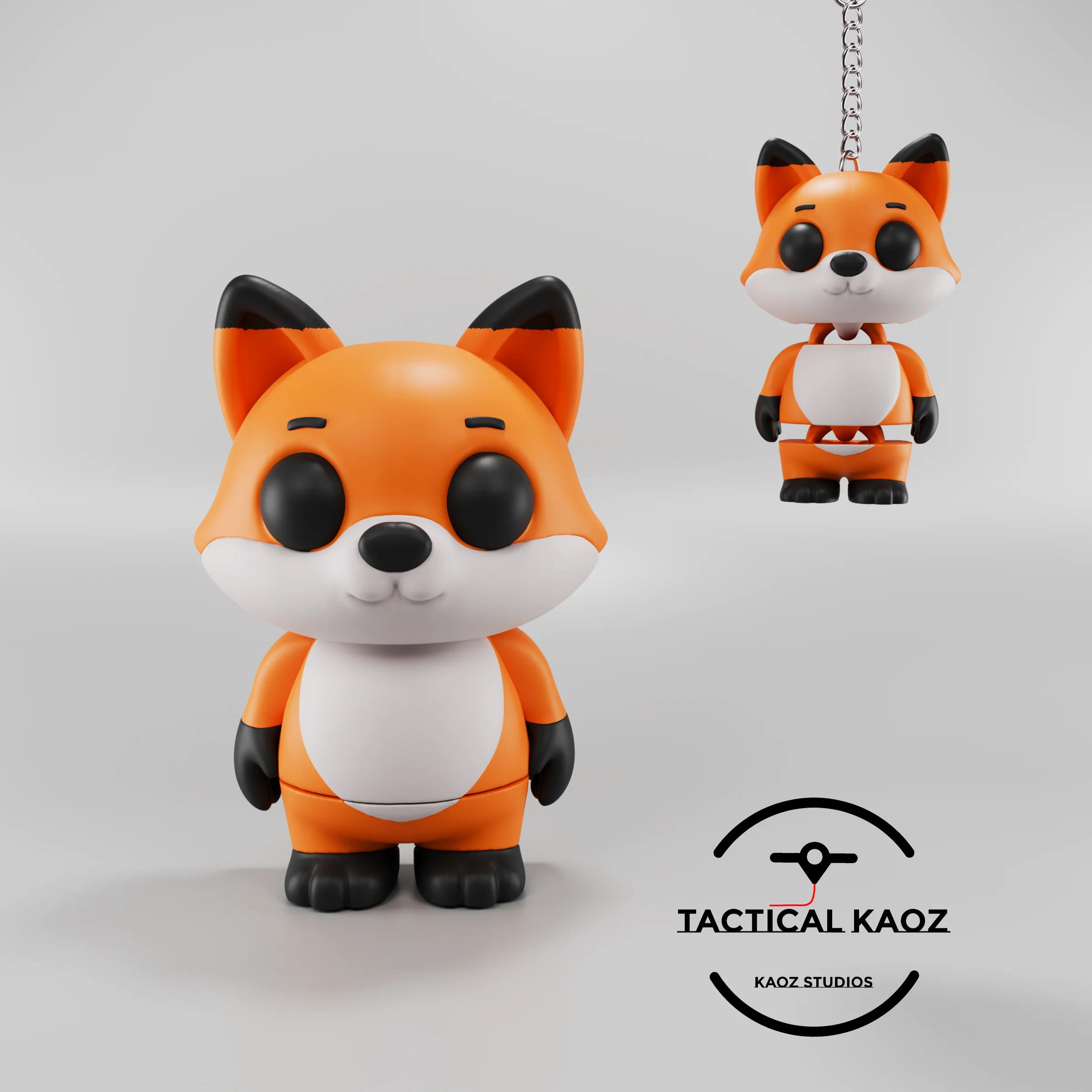 Flexy Fox Figurine + Keychain 3d model