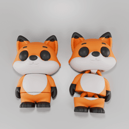 Flexy Fox Figurine + Keychain 3d model