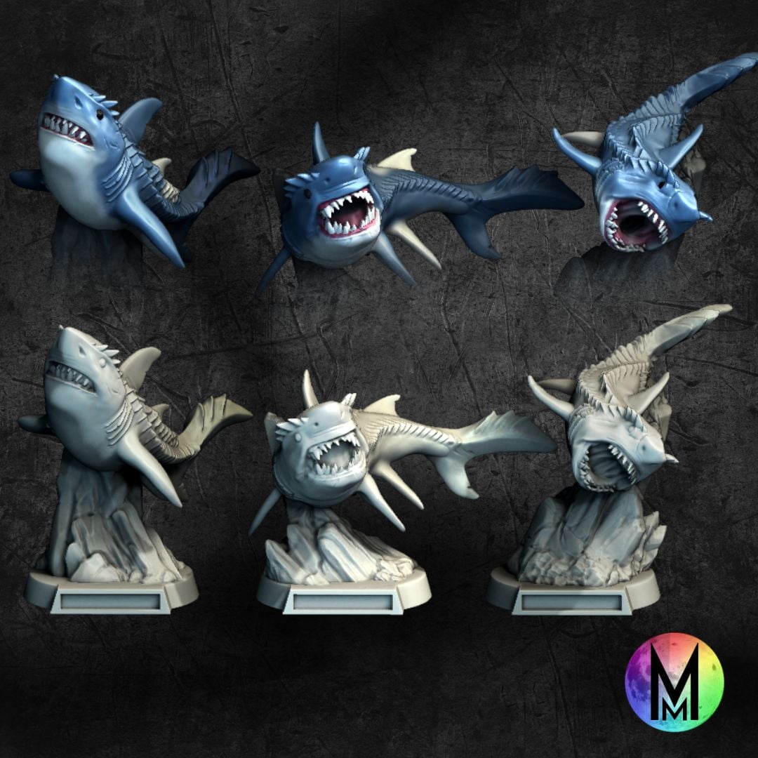 Glacier Sharks - Set of three monstrous sharks 3d model
