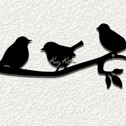 3 birds branch set WALL ART HOME DECOR 3d model