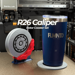 R26 FLMNTD Brake Caliper Coaster Set | 4 & 5 Pack | AMS + Non-AMS Files 3d model