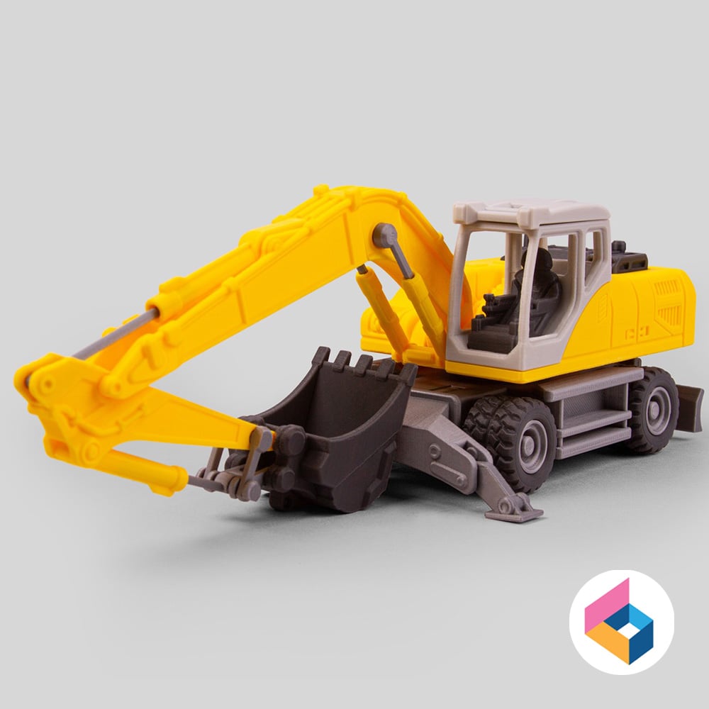 Excavator (Print-in-Place articulated) 3d model
