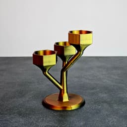 Candle Holder for 3 Tea Lights in Hexagonal-Round Industrial Design 3d model