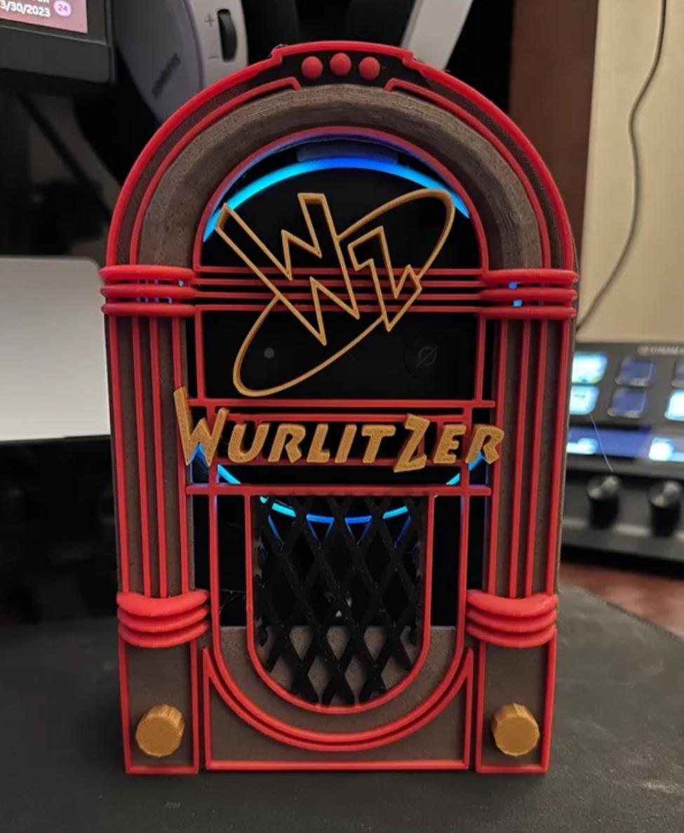 Vintage Jukebox cover for Google Home Mini & Amazon Echo Dot (experimental) - Printed one for all my dots - 3d model