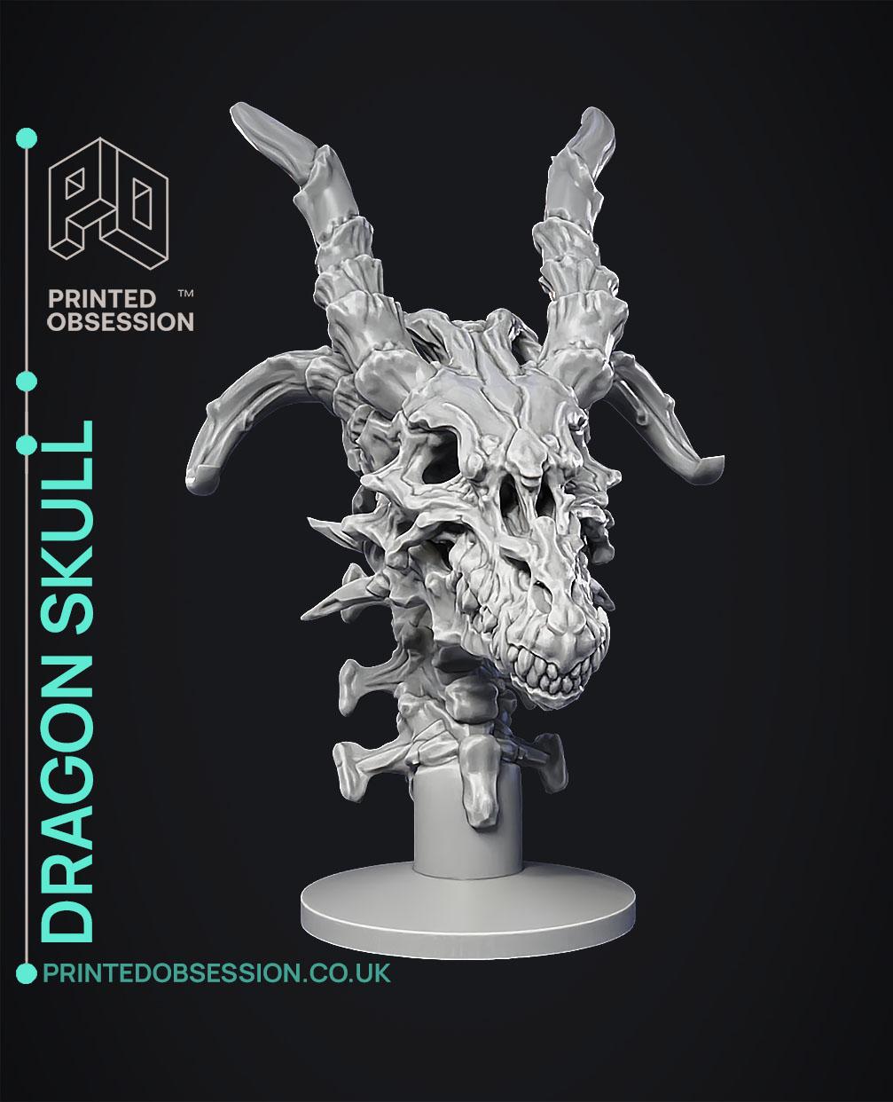 Dragon Skull - closed jaw - Halloween Decoration 3d model