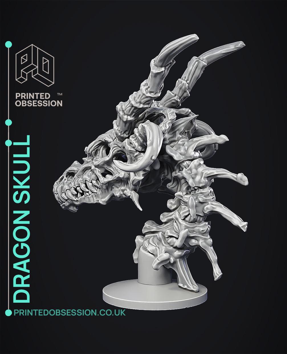 Dragon Skull - closed jaw - Halloween Decoration 3d model