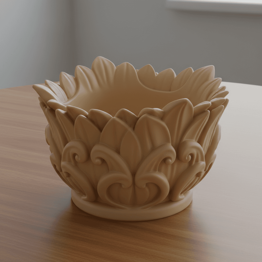 Sunflower Storage Basket Detailed STL Design 3d model