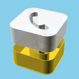 Square with a Phone Handset, nestable box (v1) 3d model