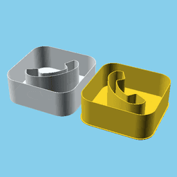 Square with a Phone Handset, nestable box (v1) 3d model