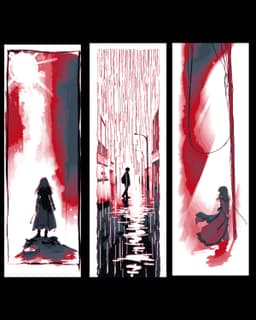 Simple depictions of Anime scenes shown as art on its own - Set of Bookmarks 3d model