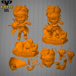 X-Men Jubilee Chibi STL for 3D Printing ChibiSTL 3DXM 3d model
