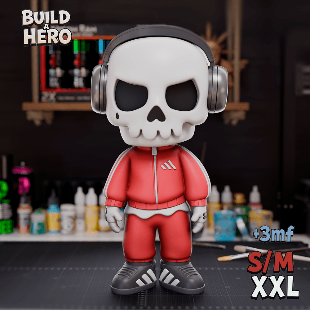 Urban Vibes Skull – Build A Hero Modular Figure (S/M/XXL) | 3MF 3d model