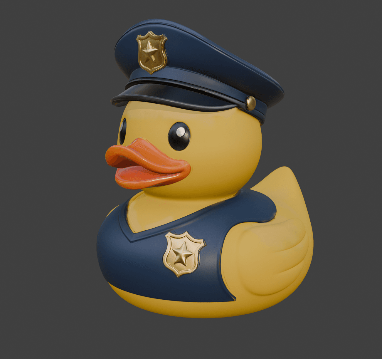 Police Rubber Ducky – AMS Multicolor Duck Figurine 3d model