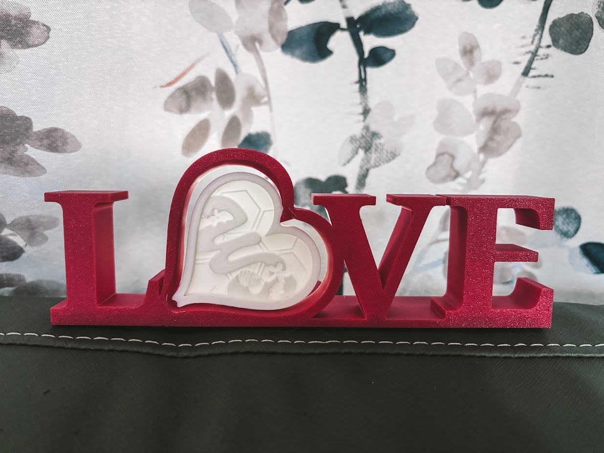 Spinning LOVE Lithophane Frame 3d model