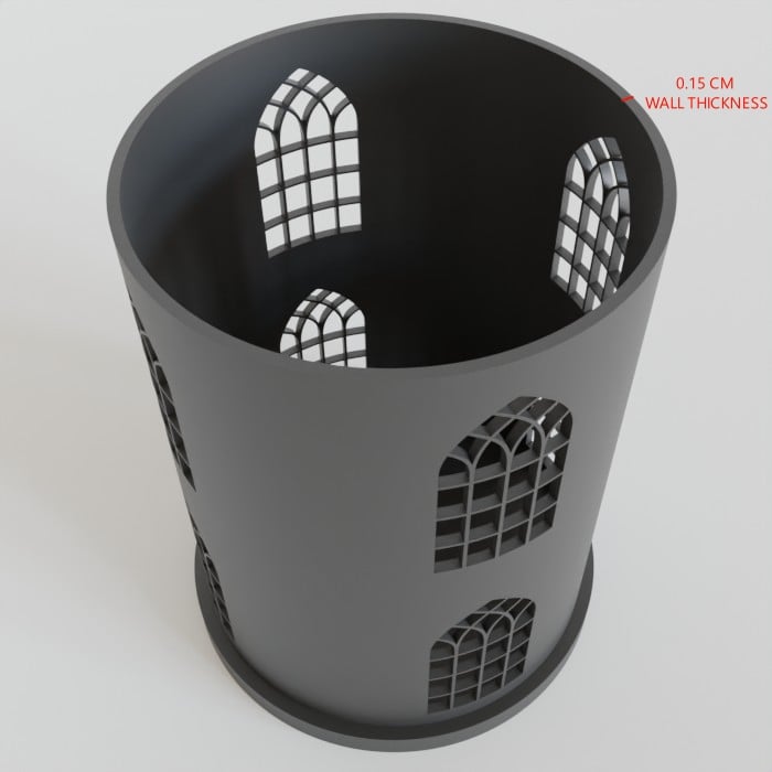 Gothic pencil holder 3d model