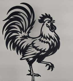 Rooster and Hen 2D Wall Art.stl 3d model