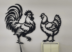Rooster and Hen 2D Wall Art.stl 3d model