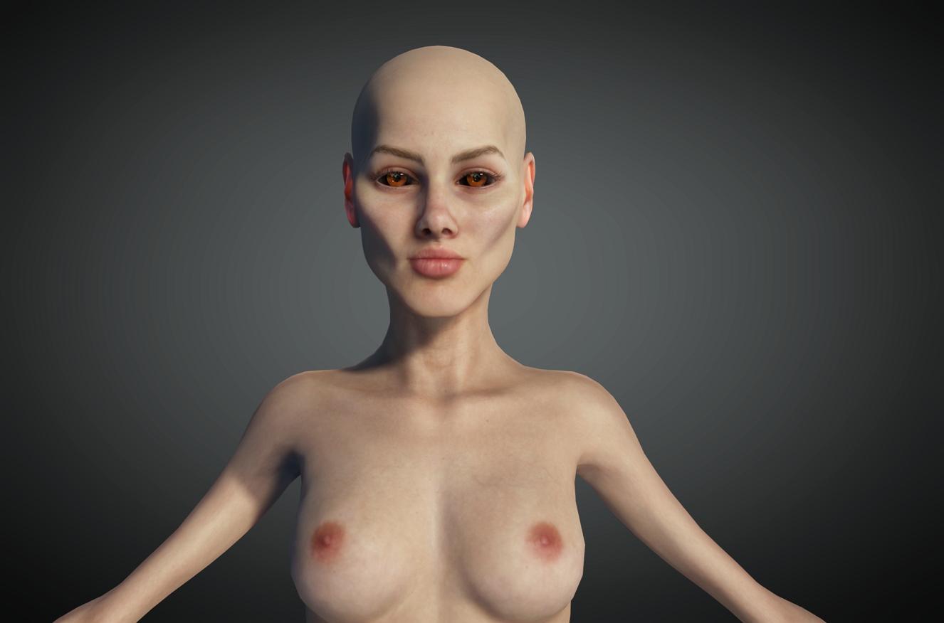 alien girl 3d model