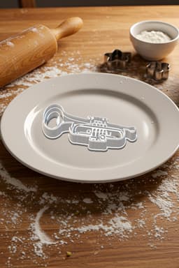 Trampet Cookie Cutter, Biscuit Cutter 3d model