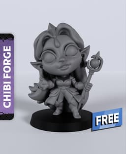 Female Elf Wizard - With Free Dragon - 5e DnD Inspired for RPG and Wargamers 3d model